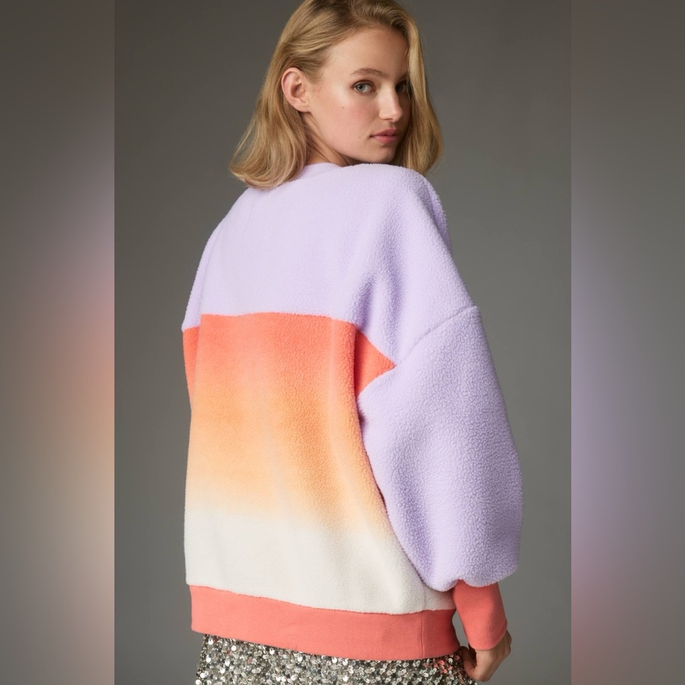 Lavender Colorblock Sherpa Pullover - Pastel Stripe - Picture 4 of 4